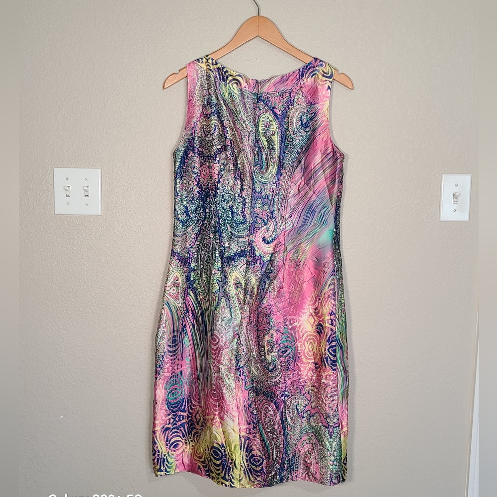 Multicolor Paisley Dress 100%silk - Picture 6 of 7